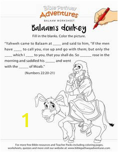 Balaam s Donkey worksheet and coloring page