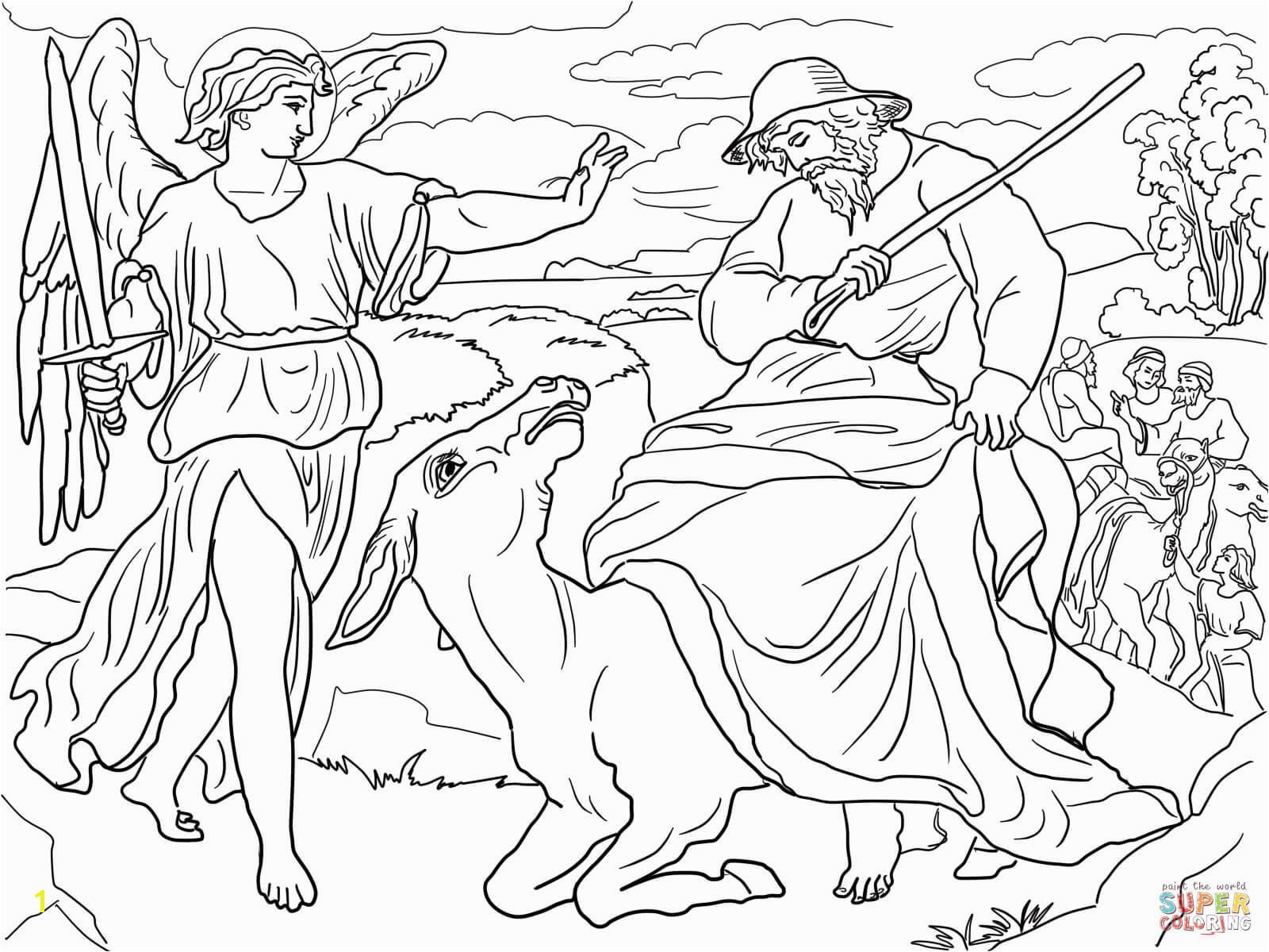 the Balaam and his Donkey coloring pages