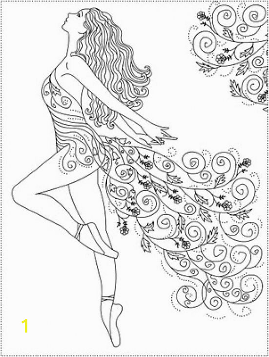 Abstract ballerina doodle art coloring page for grown ups Coloring Pages for Girls Pinterest