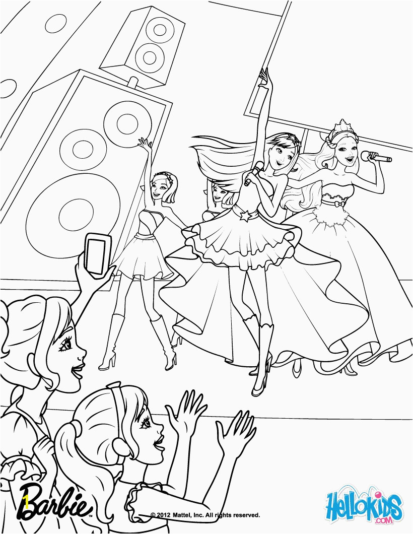 Happy Barbie Rock N Royals Coloring Pages Roll Paginone Biz 3712 Barbie Princess and the Popstar