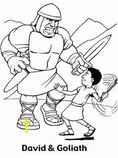 Great Battle David versus Goliath in the Bible Heroes Coloring Page David Et Goliath David