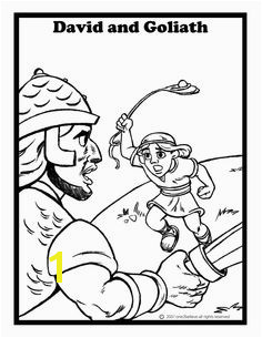 001 David And Goliath 7 printable coloring page for kids and adults