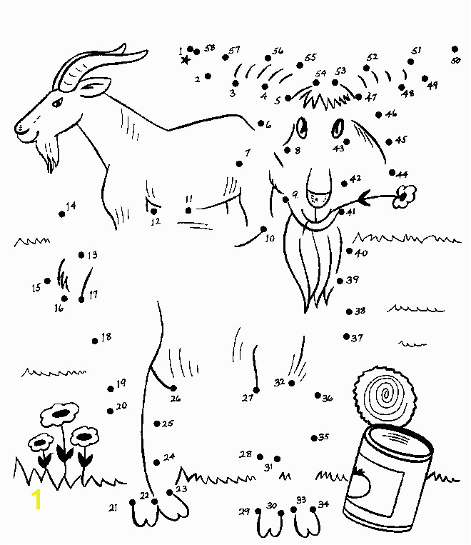 Dot To Dot Coloring Pages Free For Kids Preschool Learning line billy goats gruff