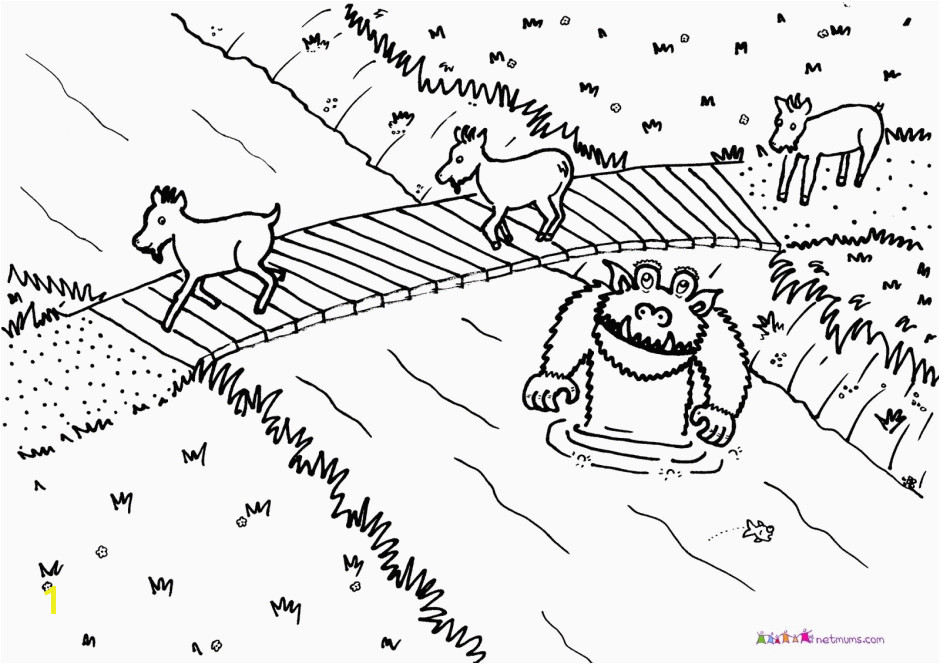 Billy Goats Gruff Coloring Page the Three Billy Goats Gruff Coloring Pages Coloring Home
