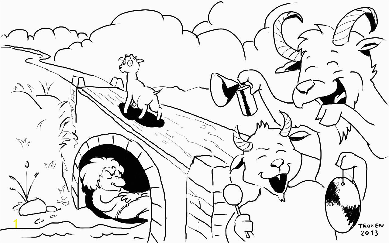 Goat Gruff Colouring Pages Clip Art Library
