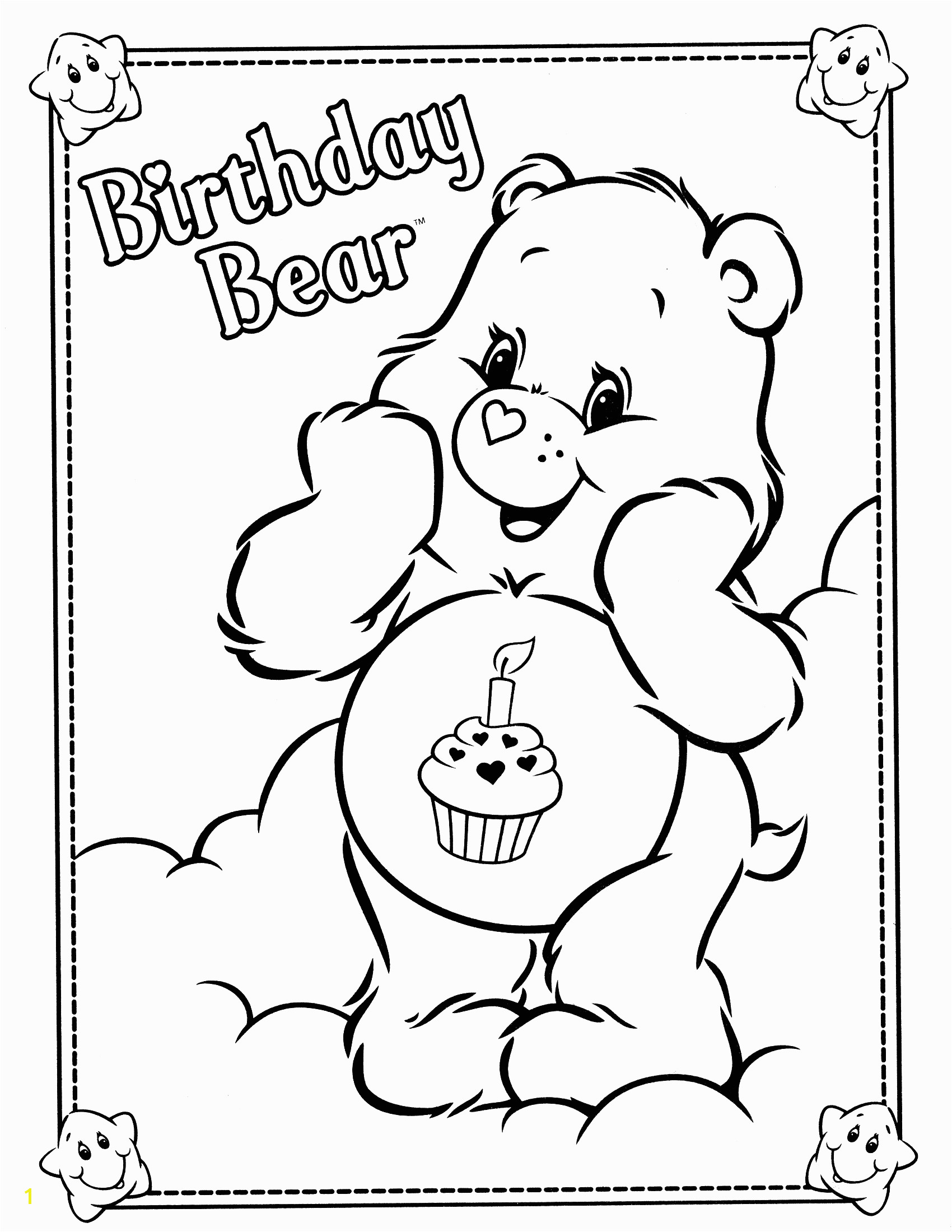 Birthday Care Bear Coloring Pages Bear Coloring Pages for Adults Printable