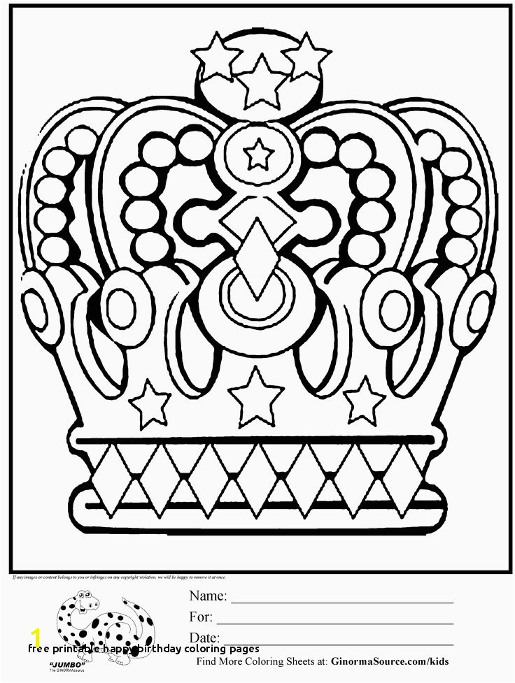 Birthday Party Coloring Pages Crown Template 0d Wallpapers 45 Fresh