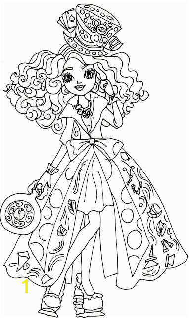 Free Printable Ever After High Coloring Pages Madeline Hatter Way Too Wonderland Ever After High Coloring Page