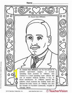 Dr Daniel Hale Williams Coloring Page Famous African Americans African American History Activities