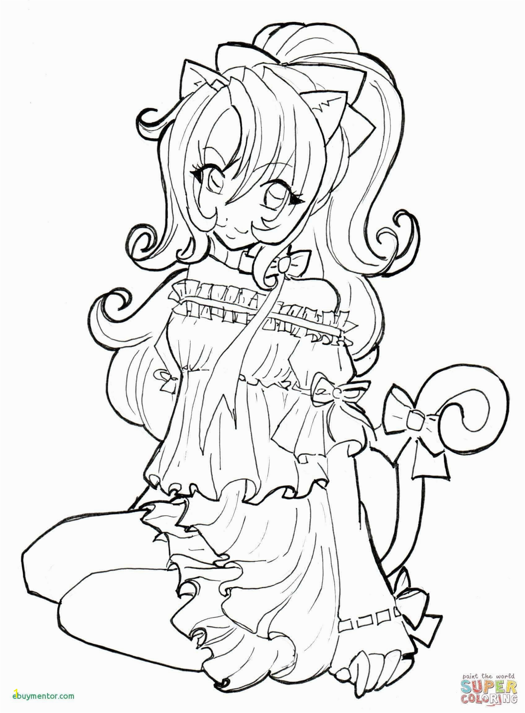 Anime Chibi Coloring Pages Princesses Printable