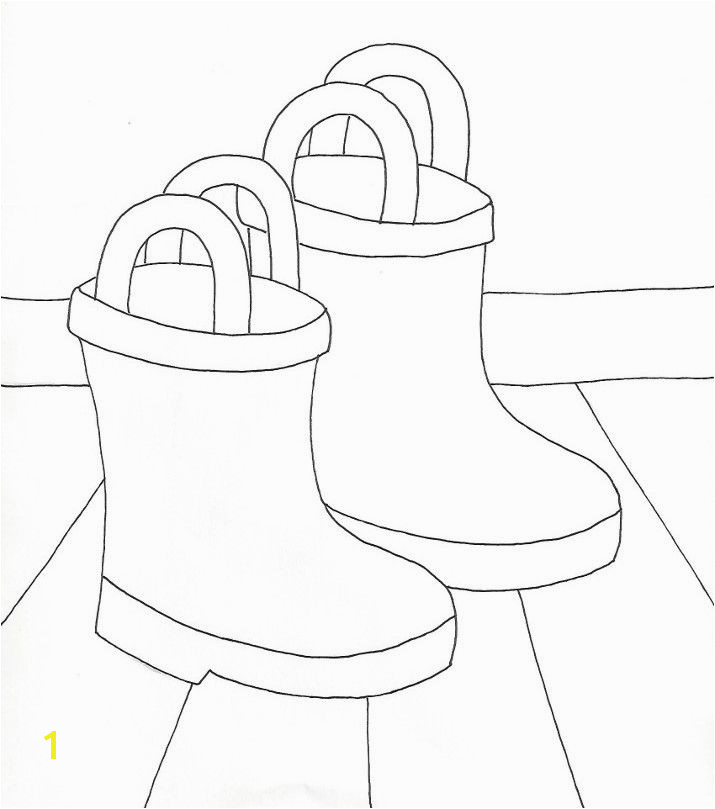 Boot Coloring Page Rain Boots Coloring Page From Weefolkart