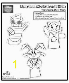 Preschool Musical The Sharing Show Puppets – Sprout Sharing Show Coloring Pages for Kids