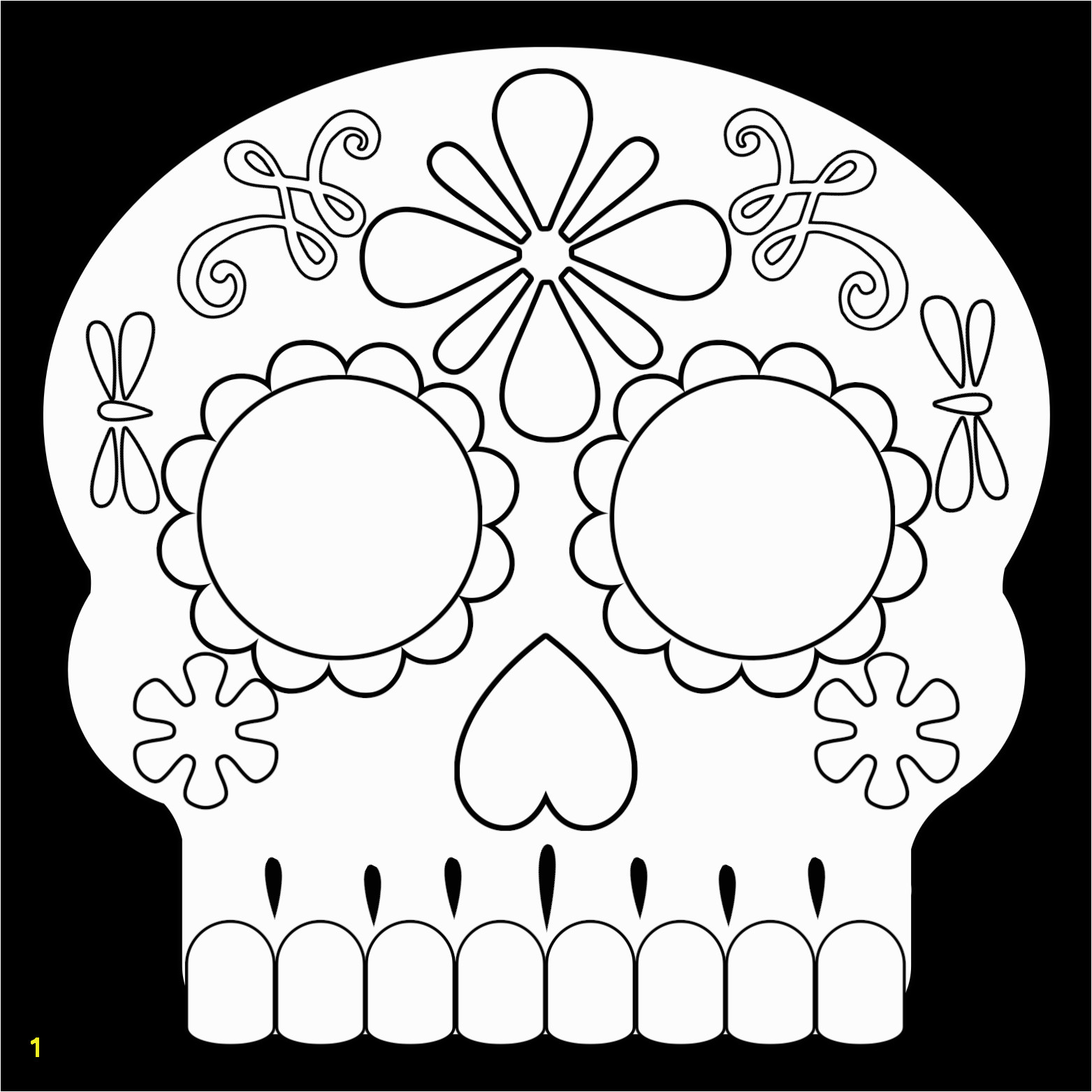 Sugar Skull Mask 2 – Coloring Page