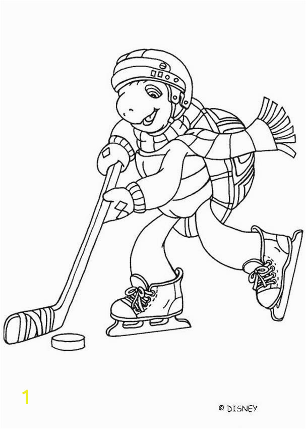 FRANKLIN playing ice hockey Franklin playing ice hockey coloring page