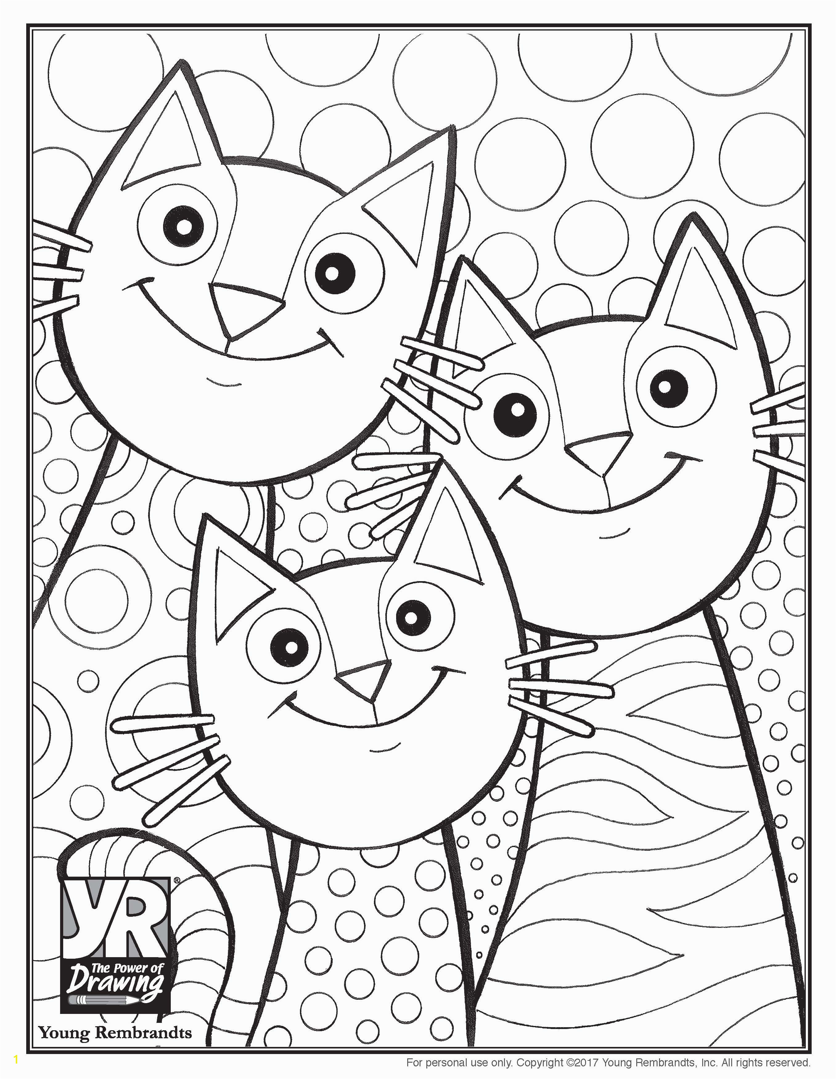 Cat and Mouse Coloring Pages Graphic Hearts Coloring Page Young Rembrandts Shop