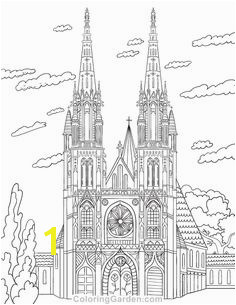 Free printable cathedral adult coloring page Download it in PDF format at