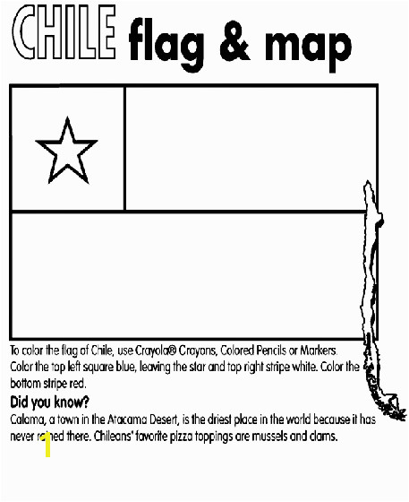 Chile Flag Coloring Page Chile Coloring Page