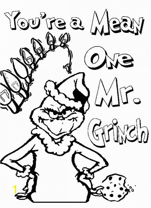 Grinch Christmas Printable Coloring Pages Blank Drawing for Kids