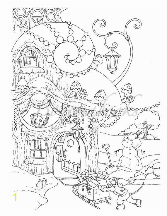 Nice Little Town Christmas 2 Adult Coloring Book Stress