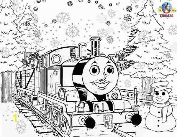 line free printable Thomas tank snowman Christmas colouring pages for kids snow winter pictures