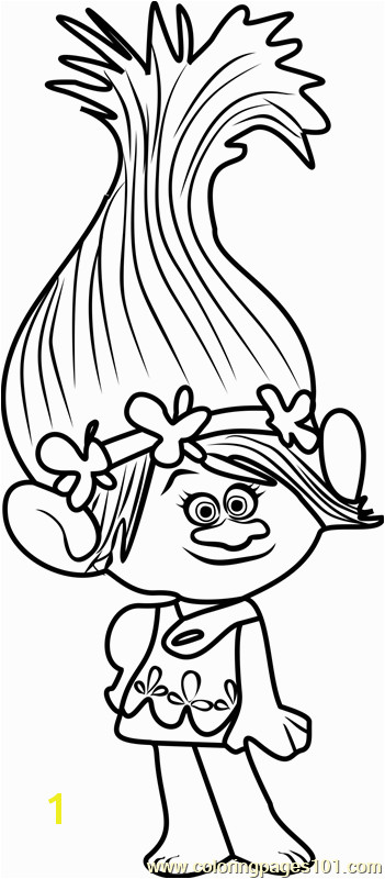 Princess Poppy from Trolls Coloring Page