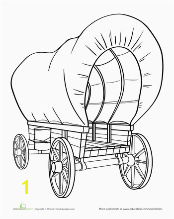 Worksheets Color the Covered Wagon