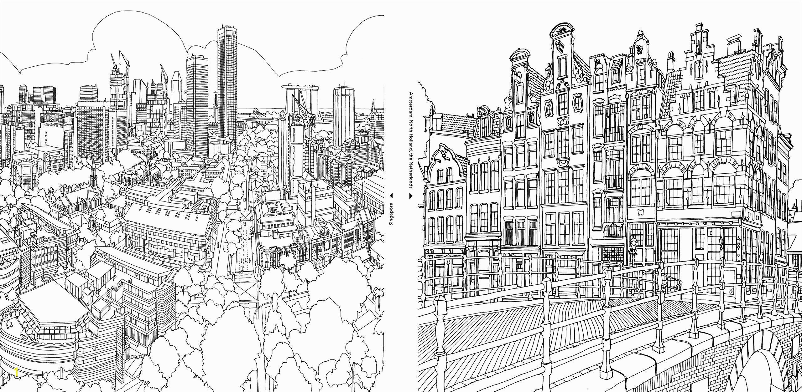 City Coloring Pages for Adults An Extremely Detailed Coloring Book for Architecture Lovers