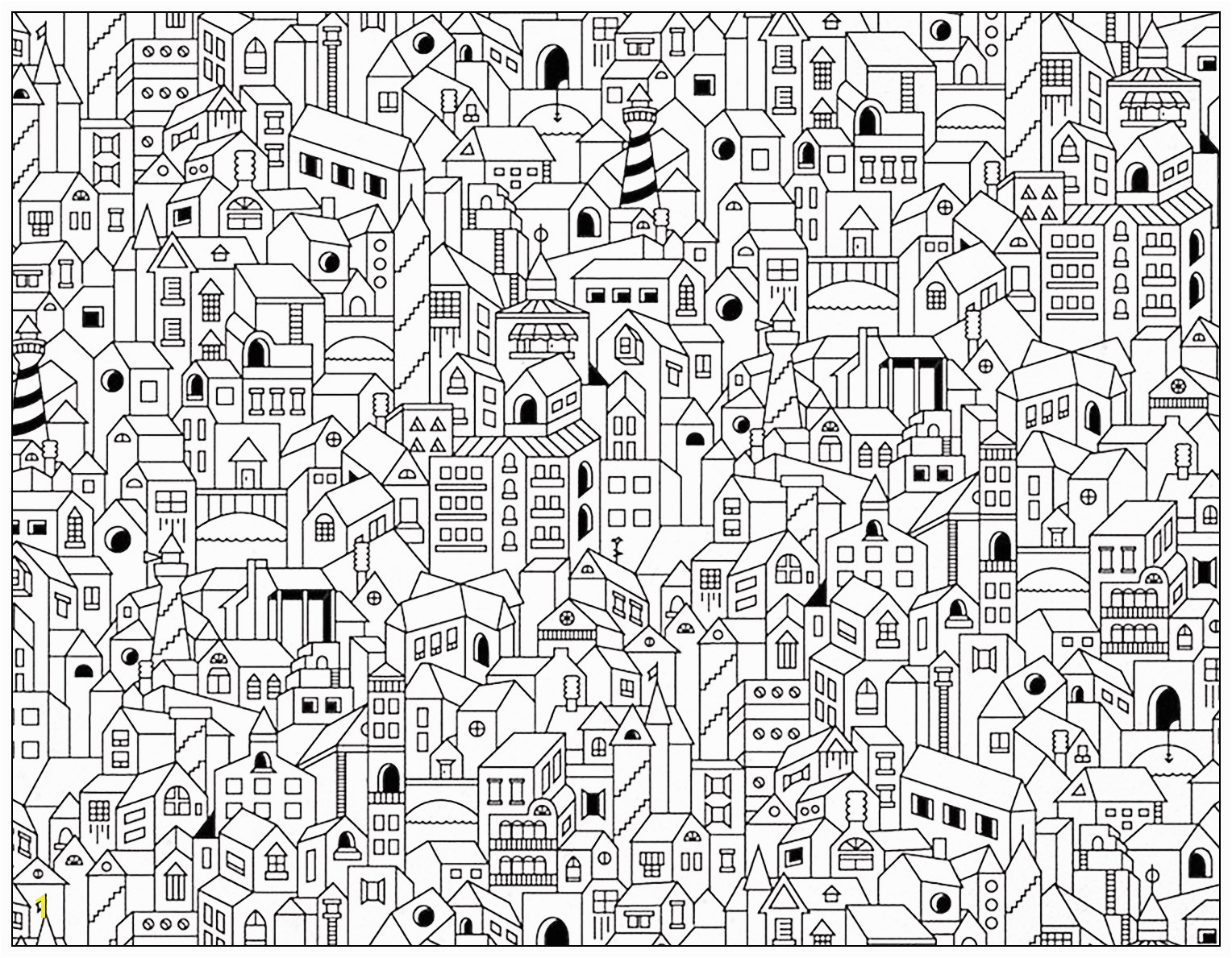 Coloring page City buildings City buildings