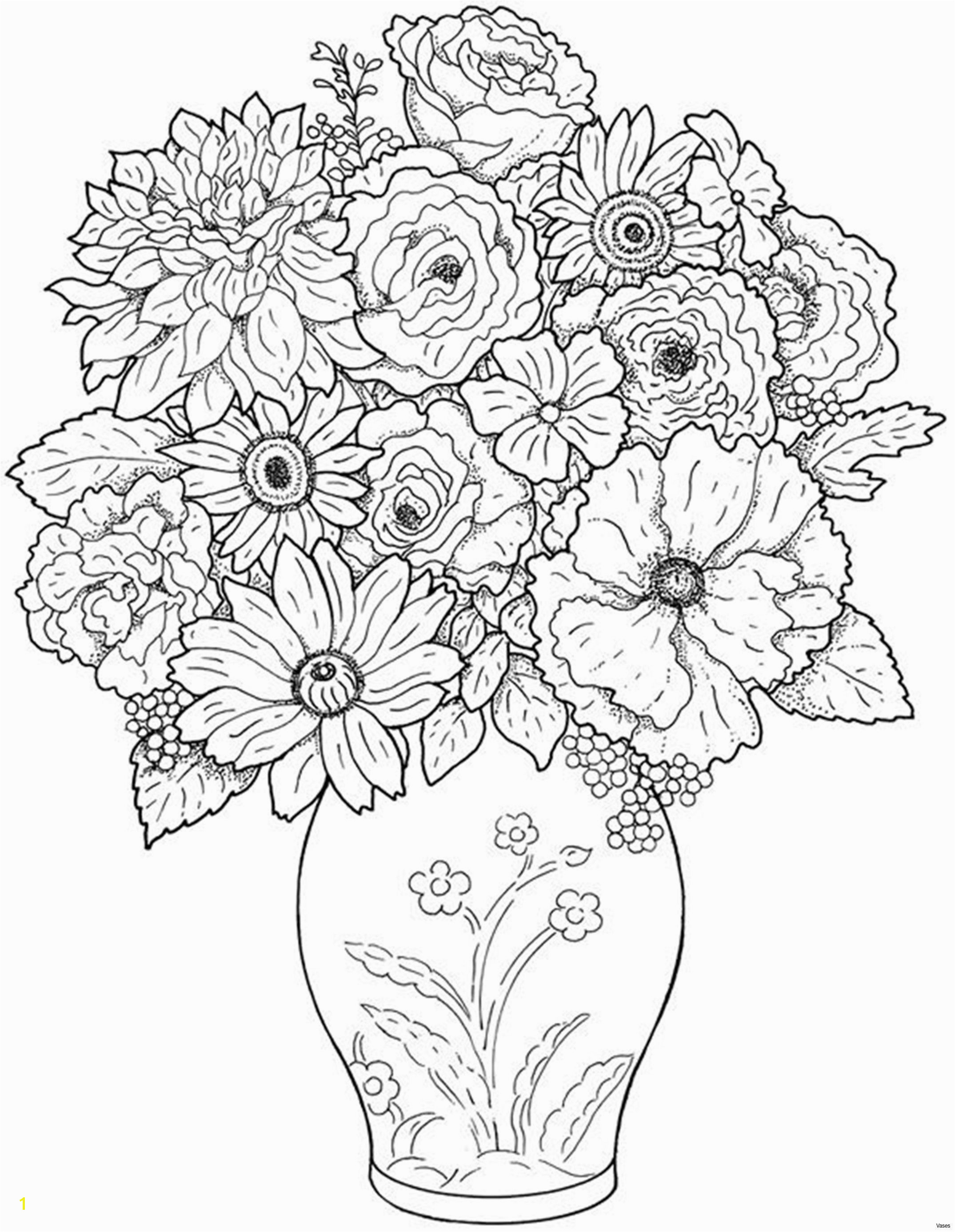 Color Pages for Adults Flowers Food Coloring Flowers Best Cool Vases Flower Vase Coloring Page