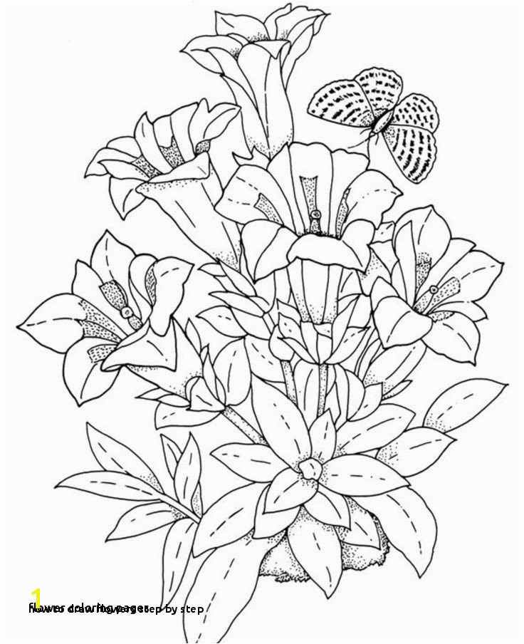 How to Draw Flowers Step by Step Simple Flower Coloring Pages Lovely Best Coloring Page Adult Od Kids