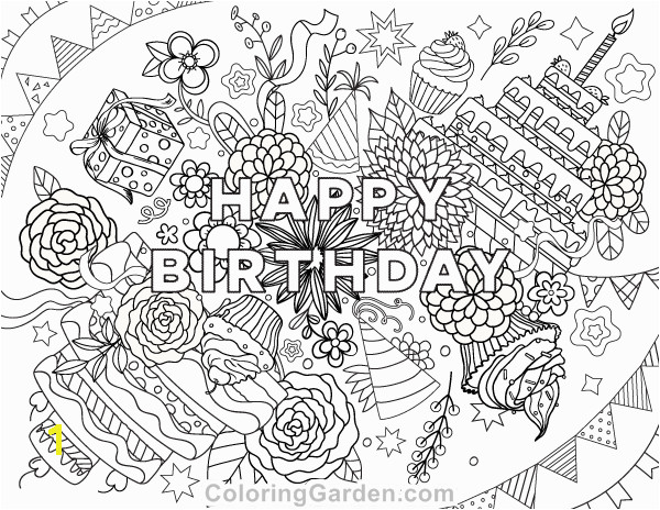 Free printable Happy Birthday adult coloring page Download it in PDF format at