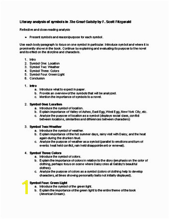 Color Symbolism In the Great Gatsby with Page Numbers Best How to Write An Outline