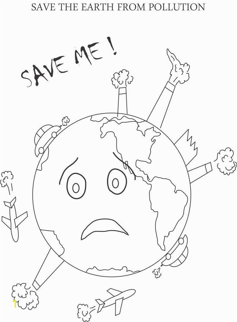 Control pollution printable coloring page for kids