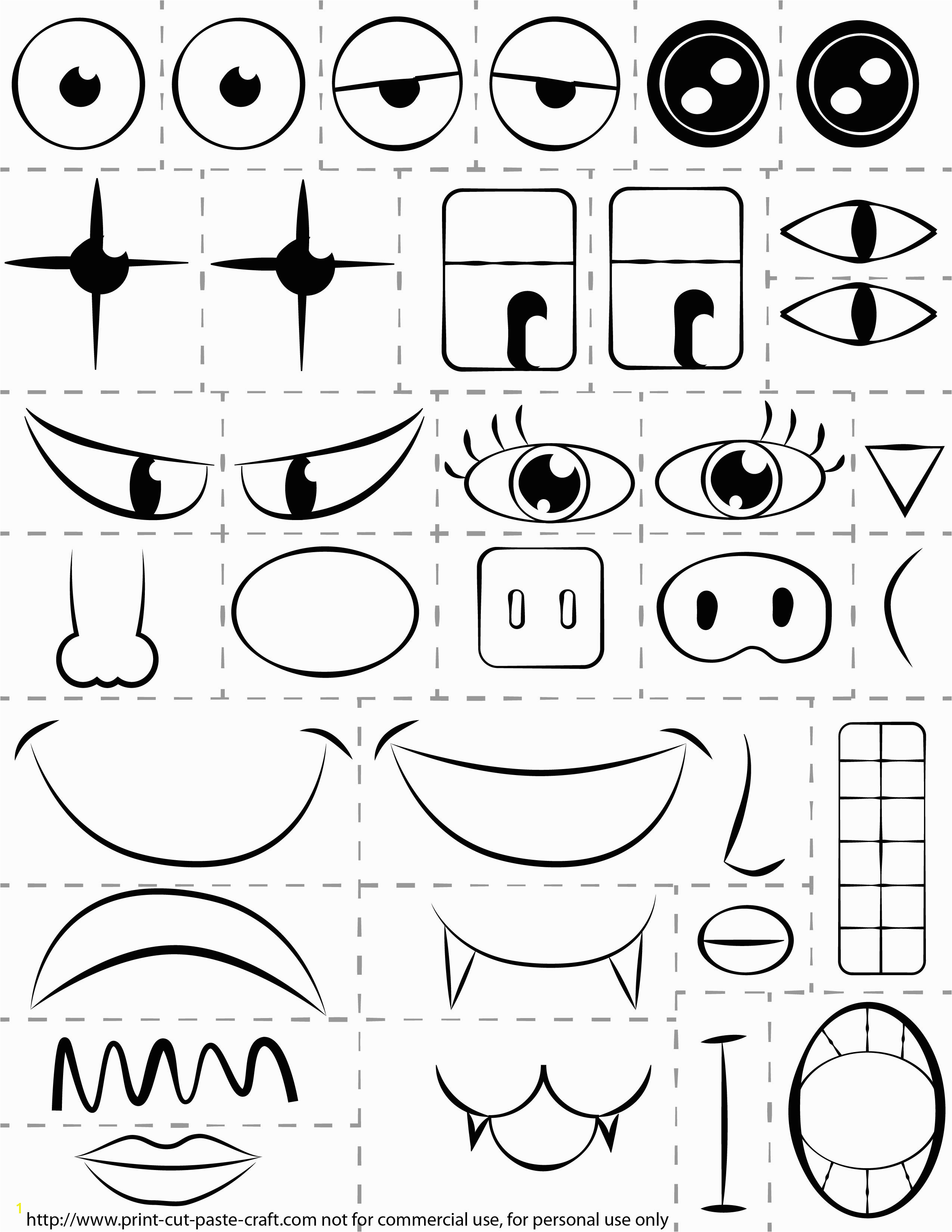 Print Cut Paste Craft Coloring Pages