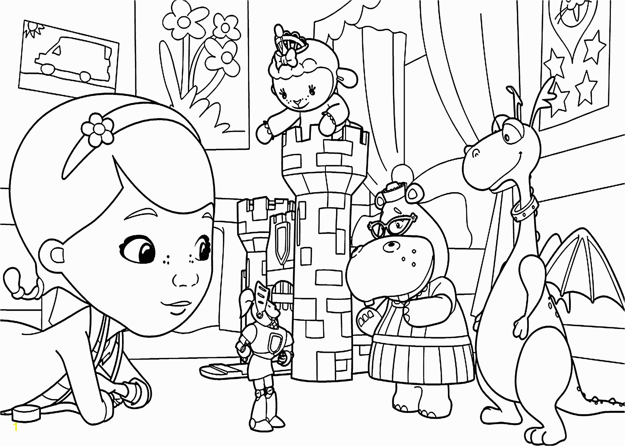 Doc McStuffins theater coloring pages for kids printable free Disney cartoons