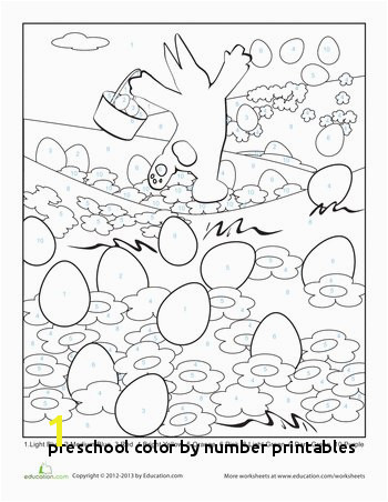 Preschool Color by Number Printables Easter Color by Number Page Homeschooling World Pinterest