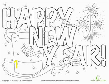 Festive New Year Hat Coloring Page new years crafts and ideas Pinterest