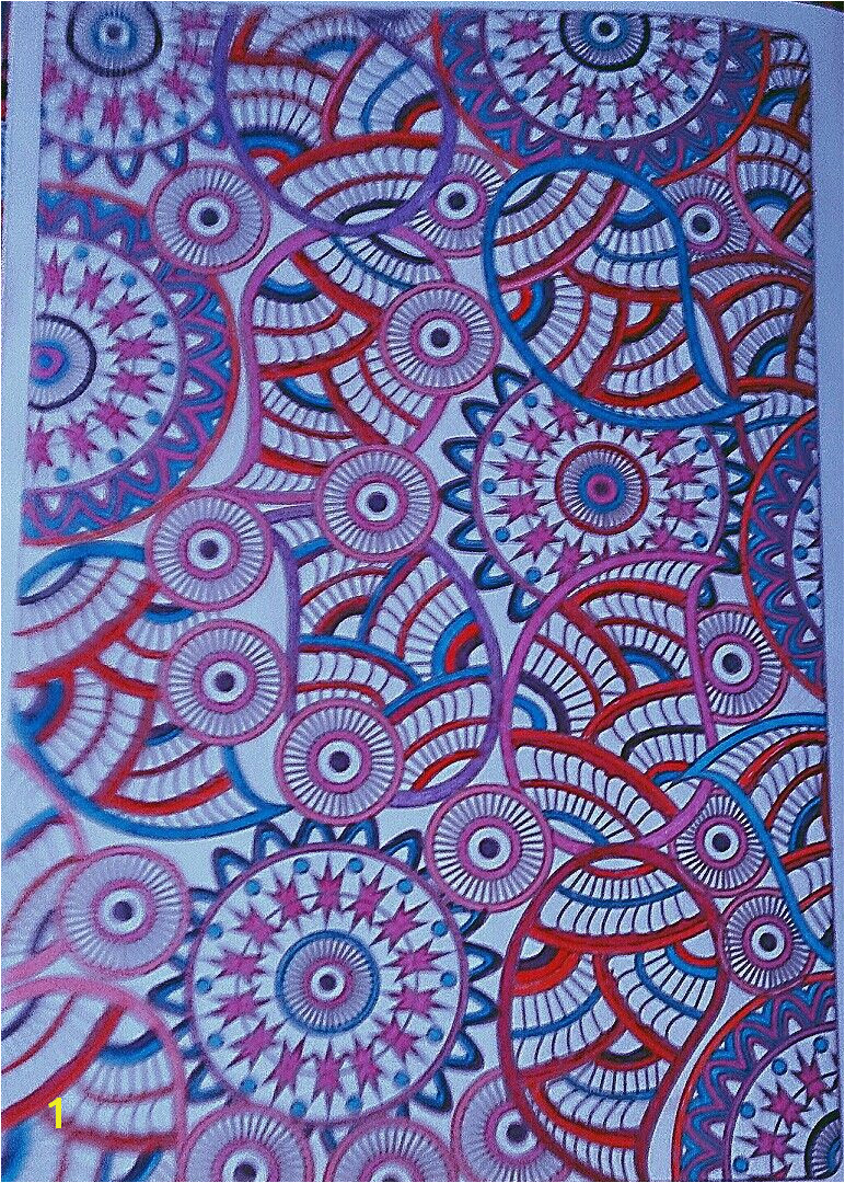 Manda zendoodle zentangle color with gel pens and sharpie markers by Judy Soto