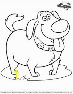 The cute dog from the movie Up coloring page Dog Coloring Page Cartoon Coloring Pages