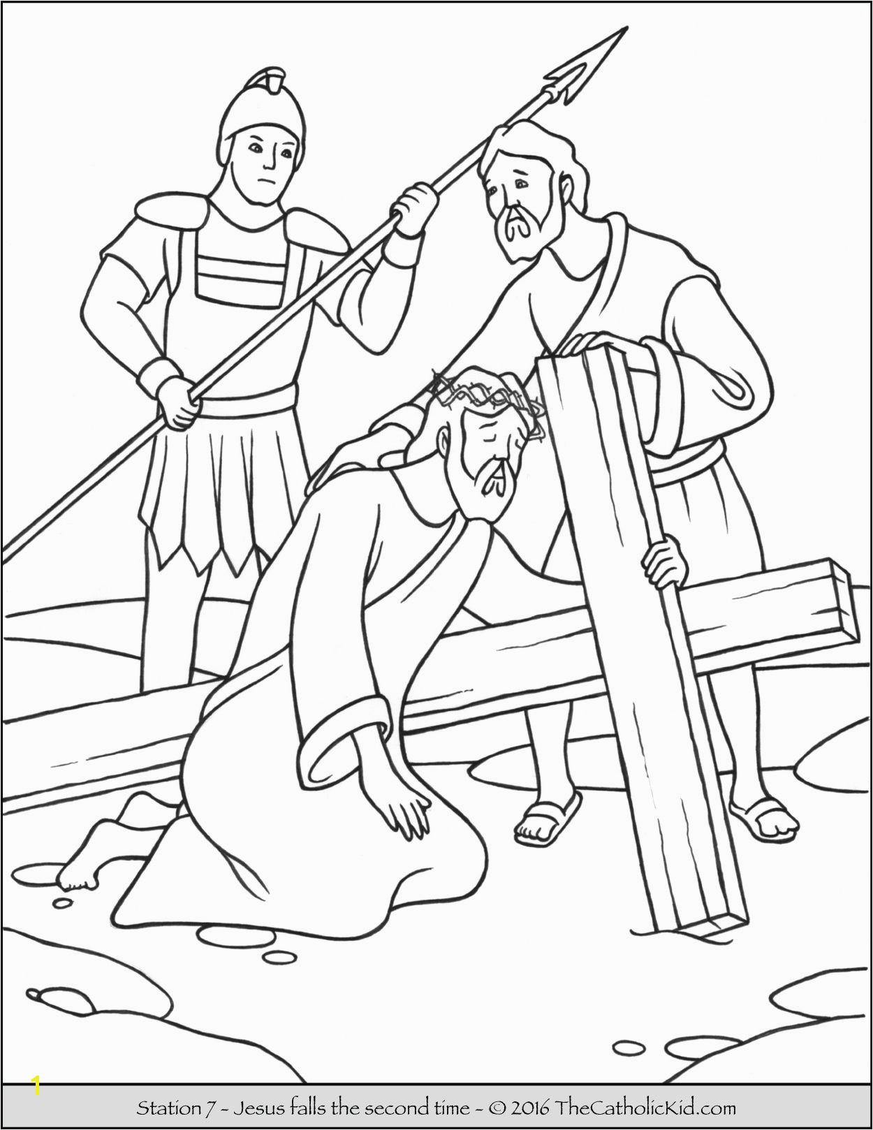 Coloring Pages Jesus Died On the Cross Stations Of the Cross Coloring Pages 7 Jesus Falls the Second Time