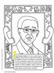 Lewis Howard Latimer coloring sheet a famous inventor patent expert and draftsman