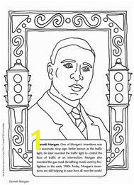 Garrett Morgan coloring sheet inventor of the traffic light and gas mask