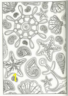 seashells ships wheel and anchor coloring page