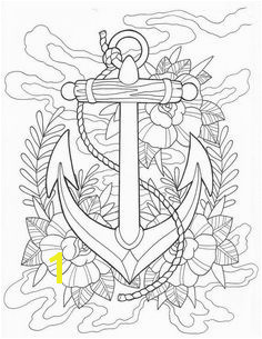 Anchor tattoo coloring Page Digital Download