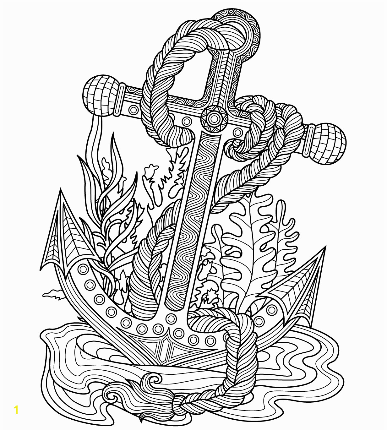 Anchor Sea coloring page