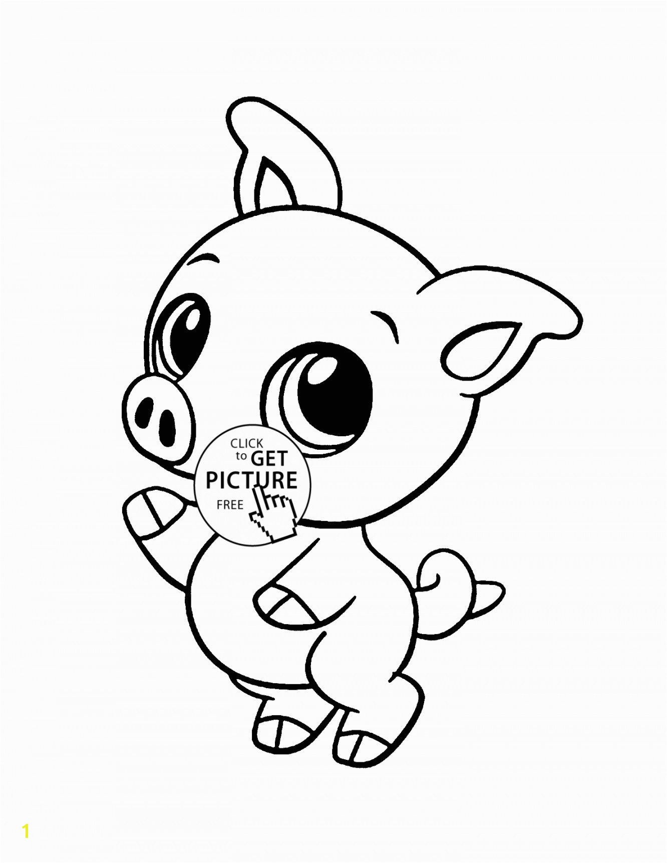 Baby Pig animal coloring page for kids baby animal coloring pages