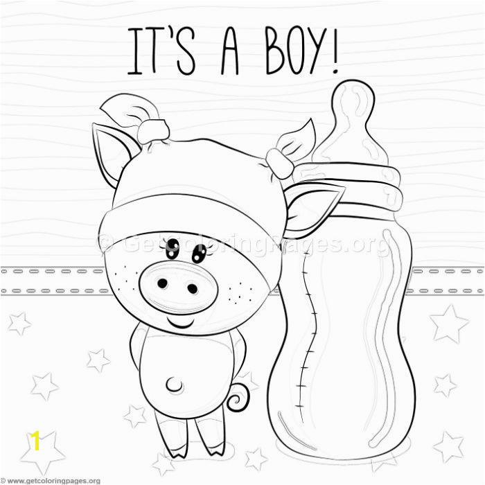 Coloring Pages Of Baby Pigs Free Instant Download Cute It is A Boy Piggy Coloring Pages