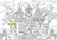 Horror Scenes – Haunted House House Colouring PagesColoring