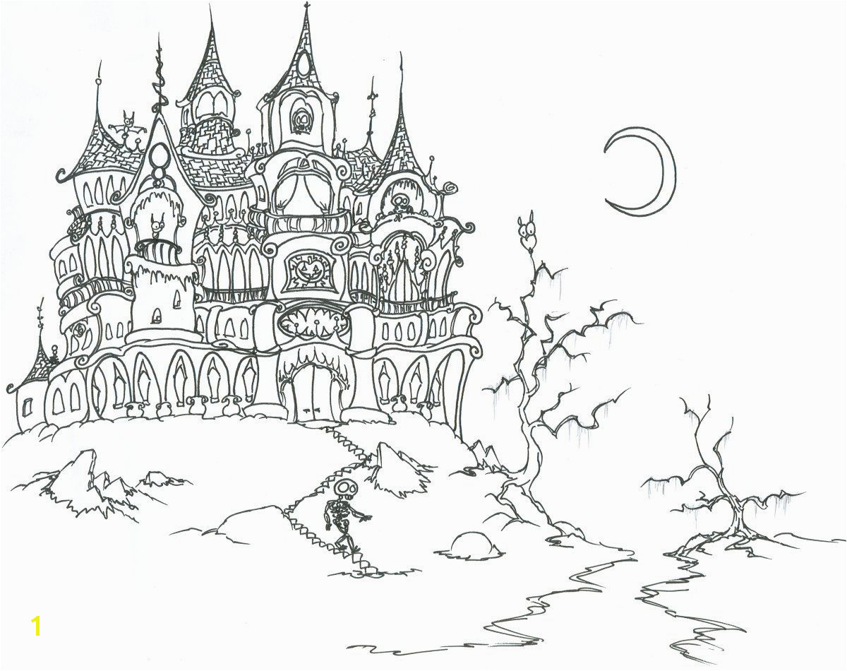 Coloring Pages Of Haunted Houses Adult Vampire Coloring Pages
