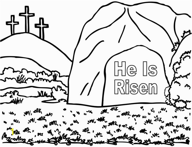 He is Risen Coloring Page Crafting the Word God Jesus Empty tomb Coloring Page